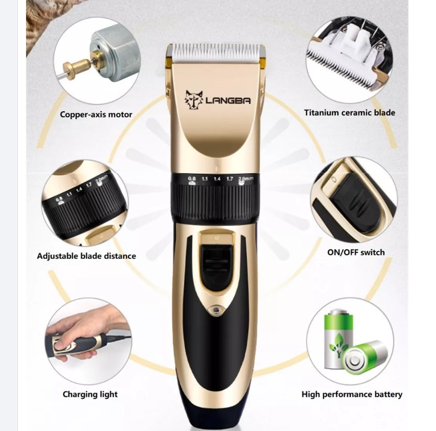 LANGBA AB60 কর্ডলেস পোষা ক্লিপার